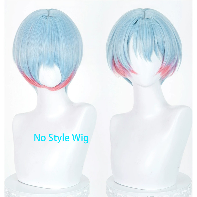 [Styled Wig]Minetsuki Ritsu Co - Anime Cosplay Blue Hair ulasan dan harga