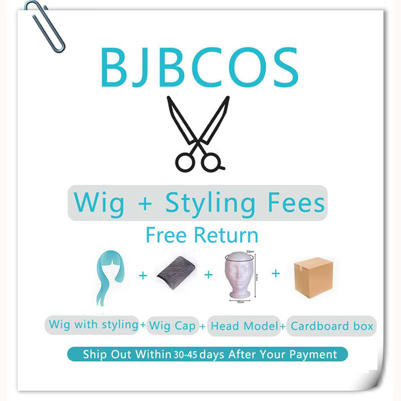 [Styled Wig]Minetsuki Ritsu Co - Anime Cosplay Blue Hair ulasan dan harga