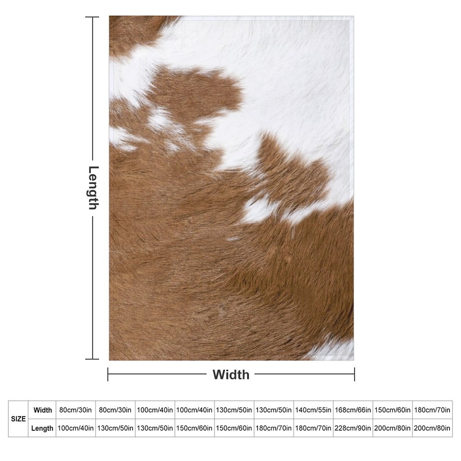 Cow Hide Brown & White Throw B - Anime Cosplay Idea ulasan dan harga