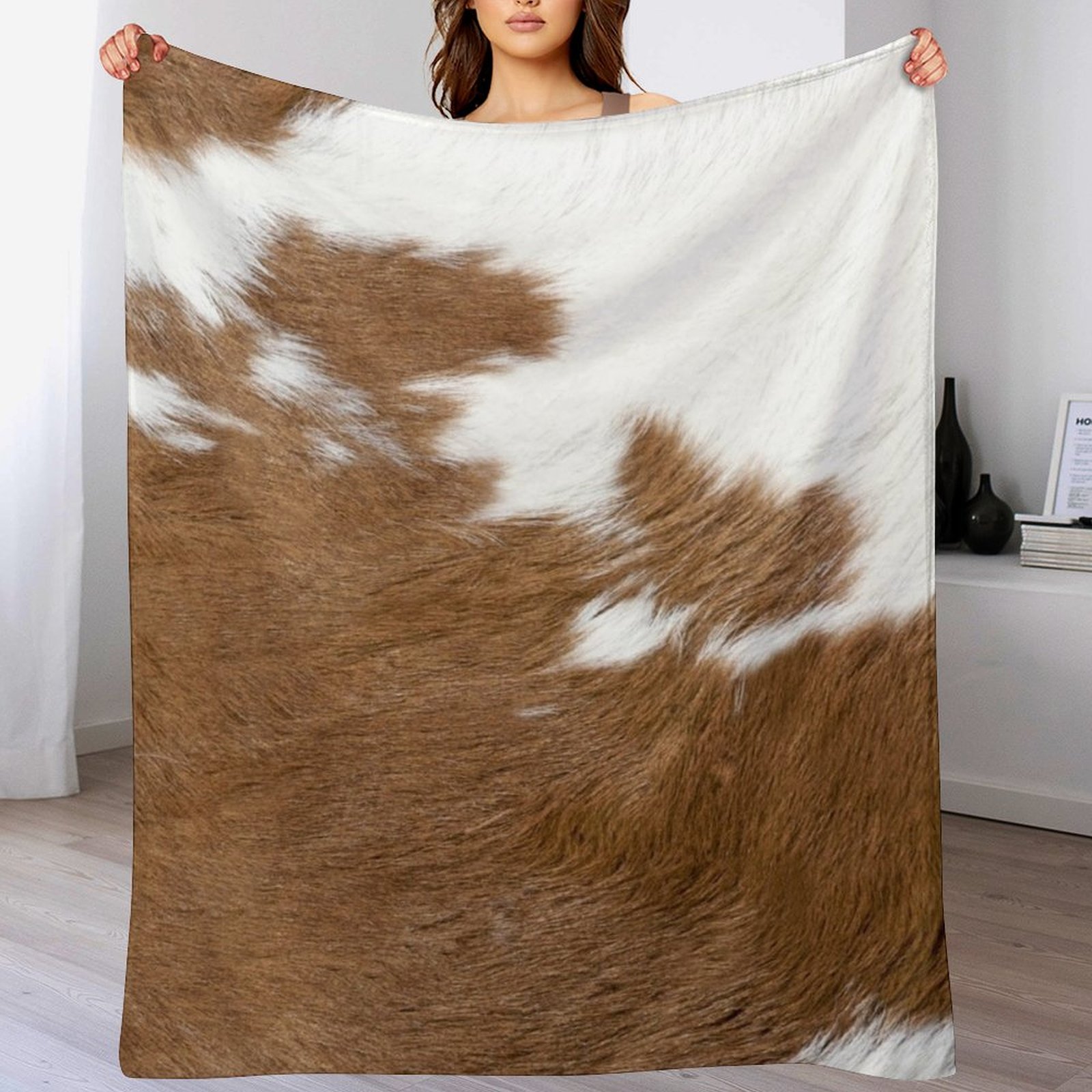 Cow Hide Brown & White Throw B - Anime Cosplay Idea ulasan dan harga